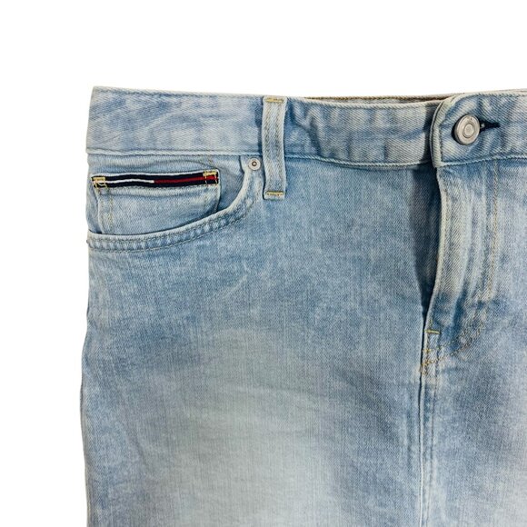 Tommy Hilfiger mini Fringe Skirt for Women light denim sz 8 - Picture 6 of 15
